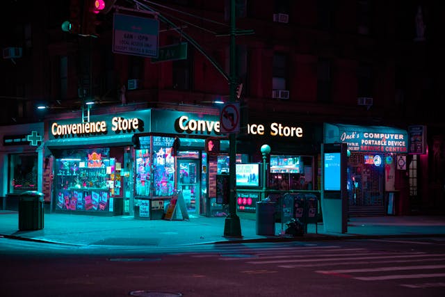 Convenience store staff and roller grills
